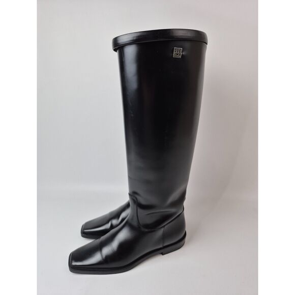 Toteme Women’s Black The Riding Leather Knee-High Boots Size 36 - Picture 2 of 6